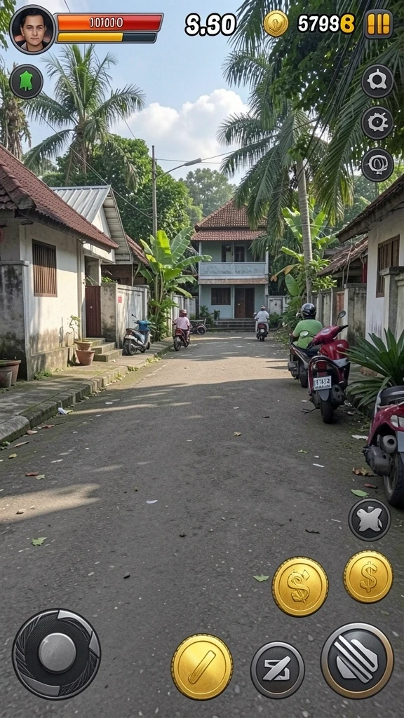 Screenshot menunjukkan salah satu tantangan menakjubkan dalam permainan.