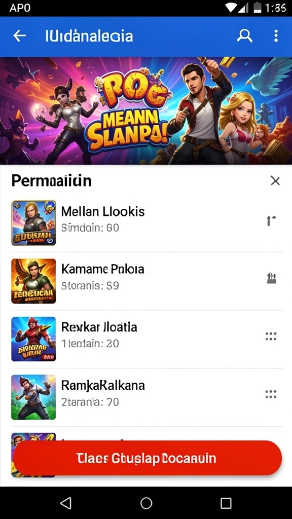 Tangkapan layar aksi dalam level menantang.