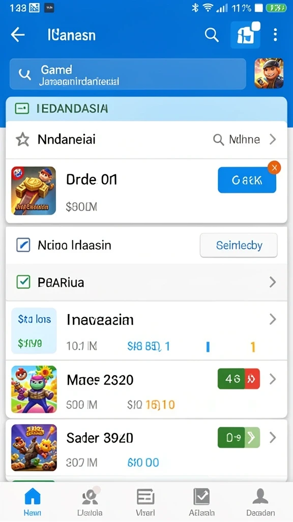 Screenshot menunjukkan variasi level yang menarik.