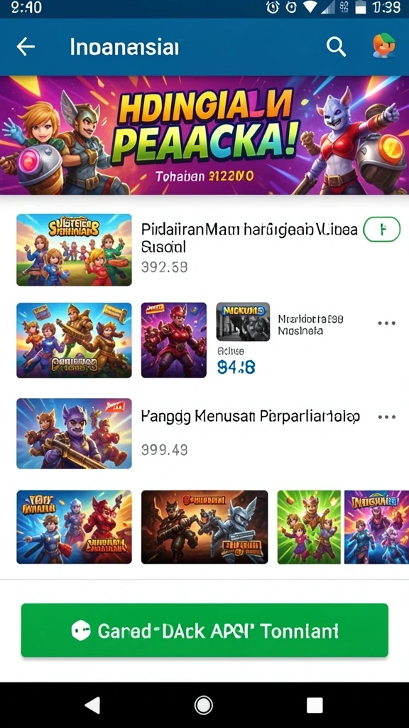 Screenshot lainnya menampilkan berbagai pilihan permainan yang tersedia.