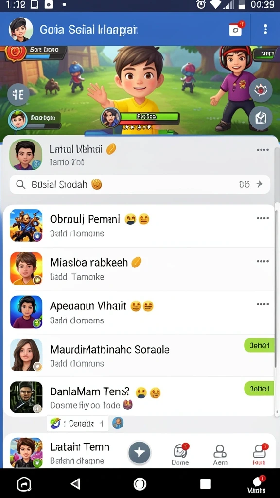 Lingkungan permainan yang indah dan penuh warna.